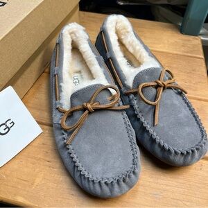 UGG Gray Moccasins with Cream Lining
